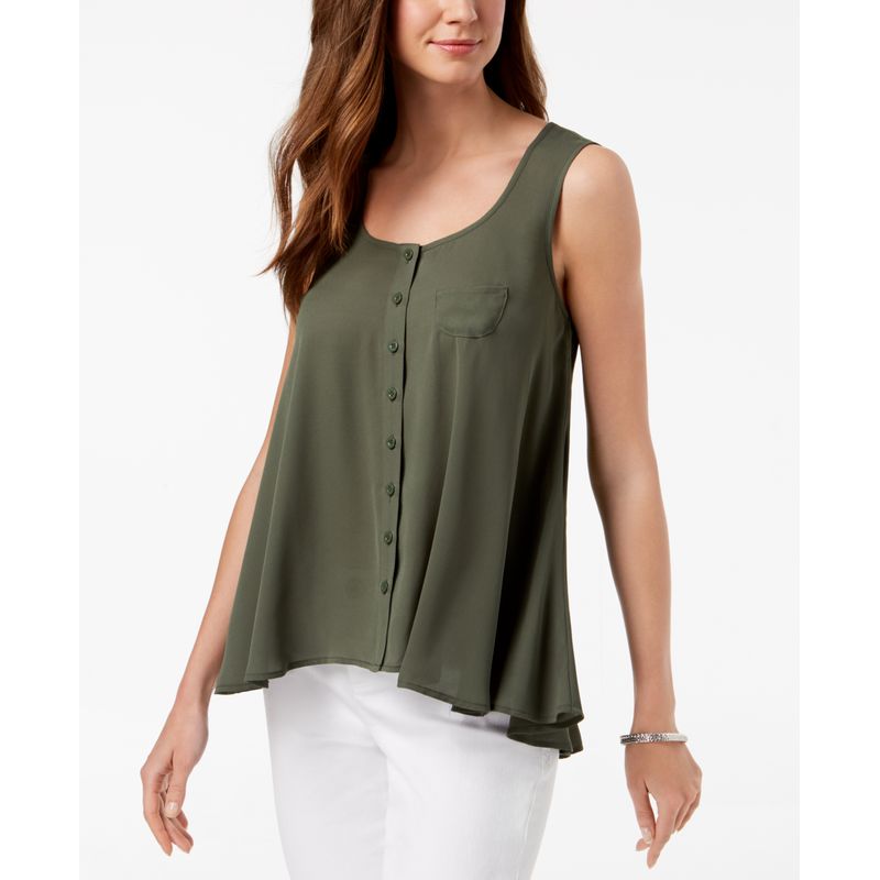 Style & Co Petite Button Front Blouse